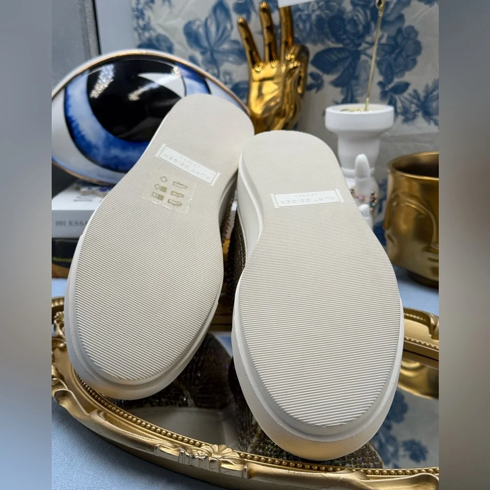 🆕 KURT GEIGER LONDON 🧿 NWOB Laney Rainbow Crystal Platform Sneaker Sz 38 US7.5 - Picture 12 of 13